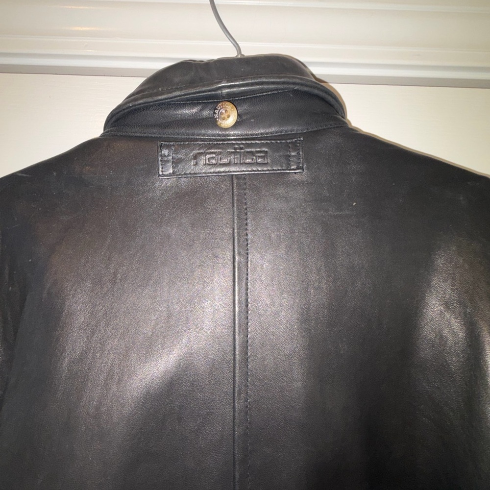 Vintage Nautica Black Leather Jacket - Picture 7 of 11